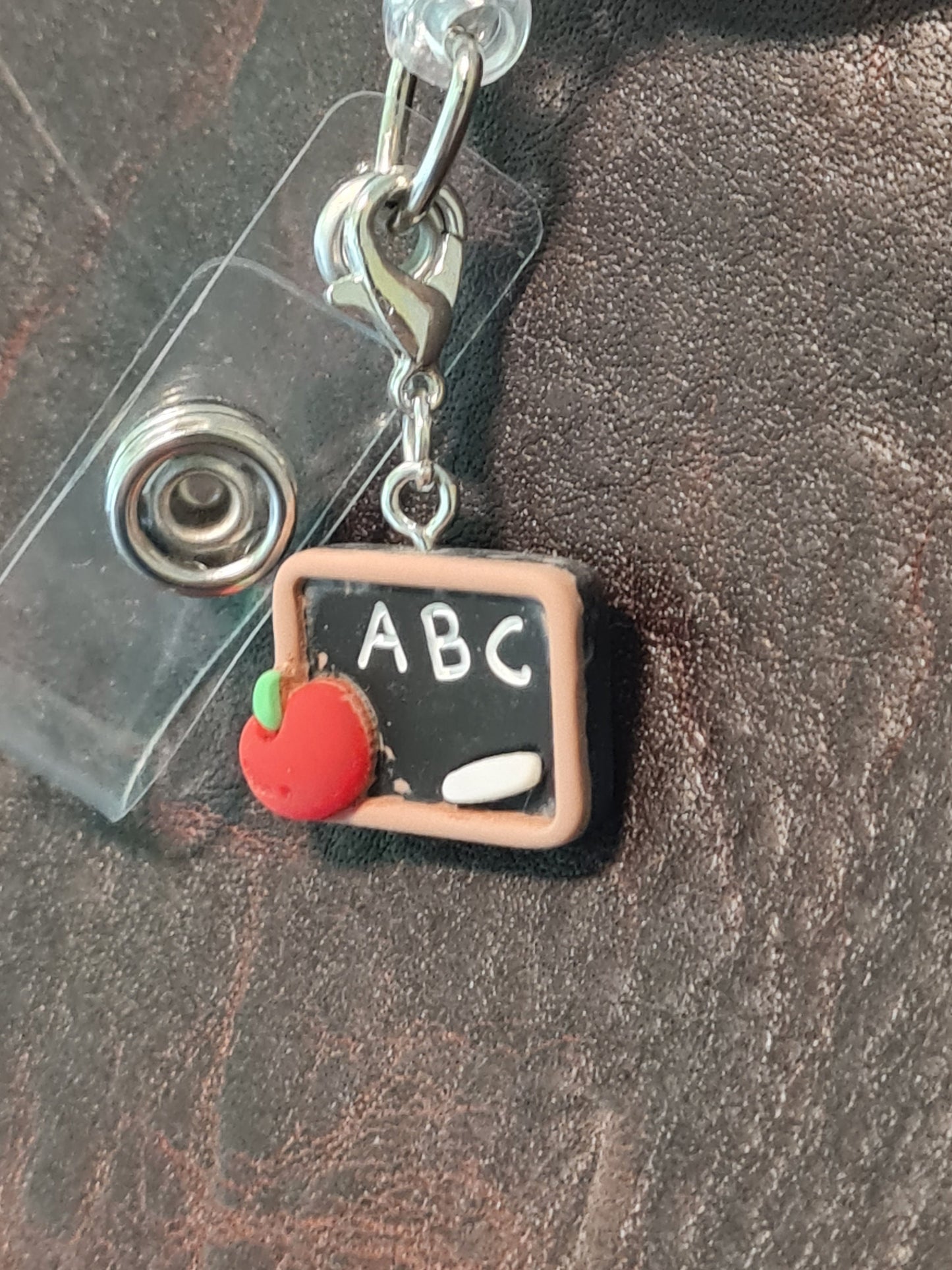 Teacher ~ ID Badge Reel Charm ~ Education ~ Custom Made Charms ~ Badge Buddy ~ Badge Accessories