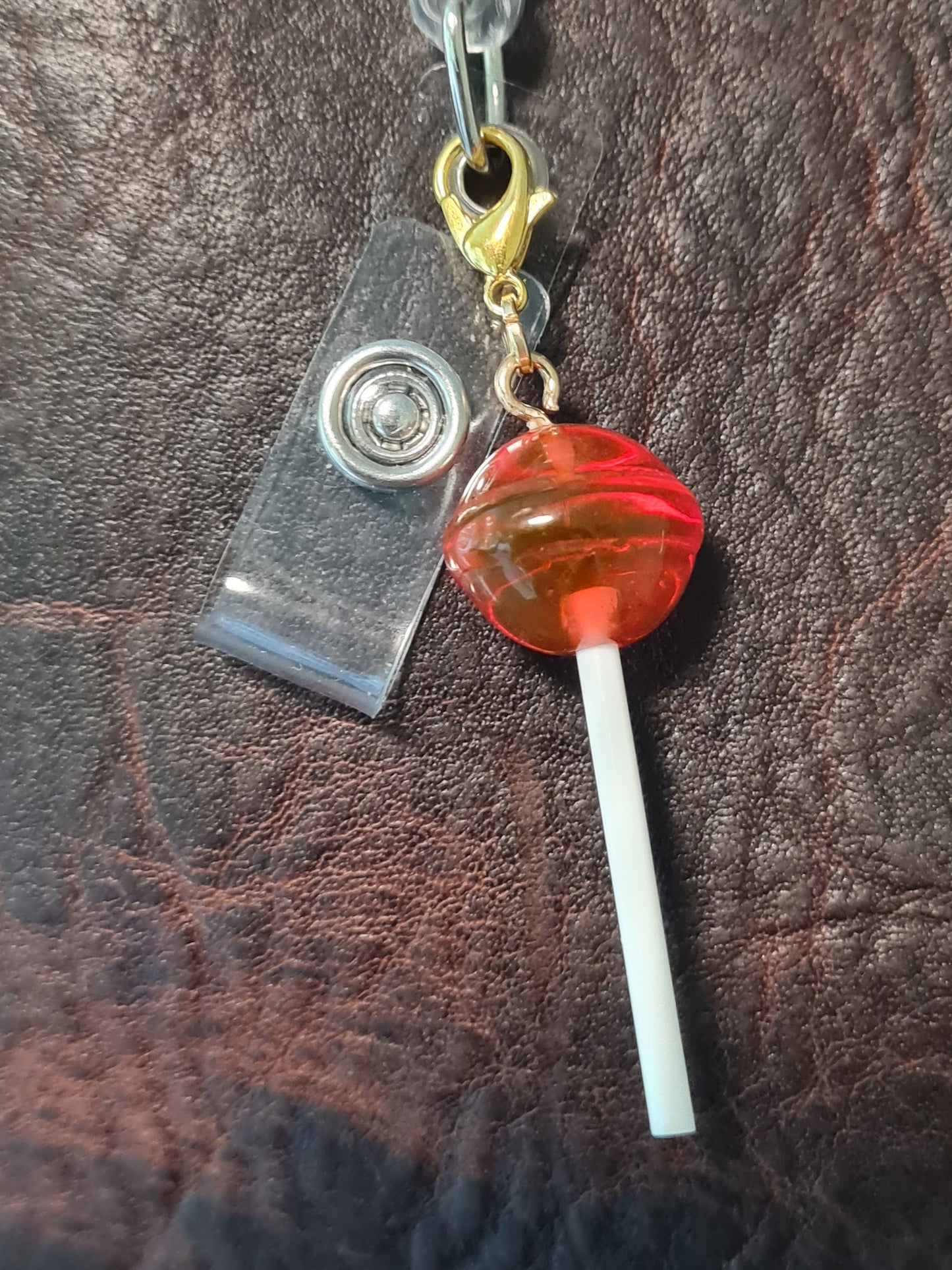 Lollipop ~ ID Badge Reel Charm ~ Sucker ~ Custom Made Charms ~ Badge Buddy ~ Badge Accessories