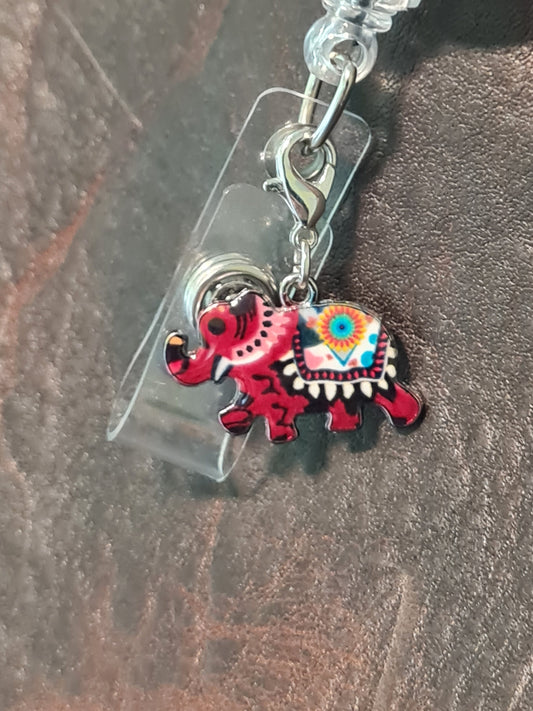 Lucky Elephant ~ ID Badge Reel Charm ~ Elephant ~ Custom Made Charms ~ Badge Buddy ~ Badge Accessories