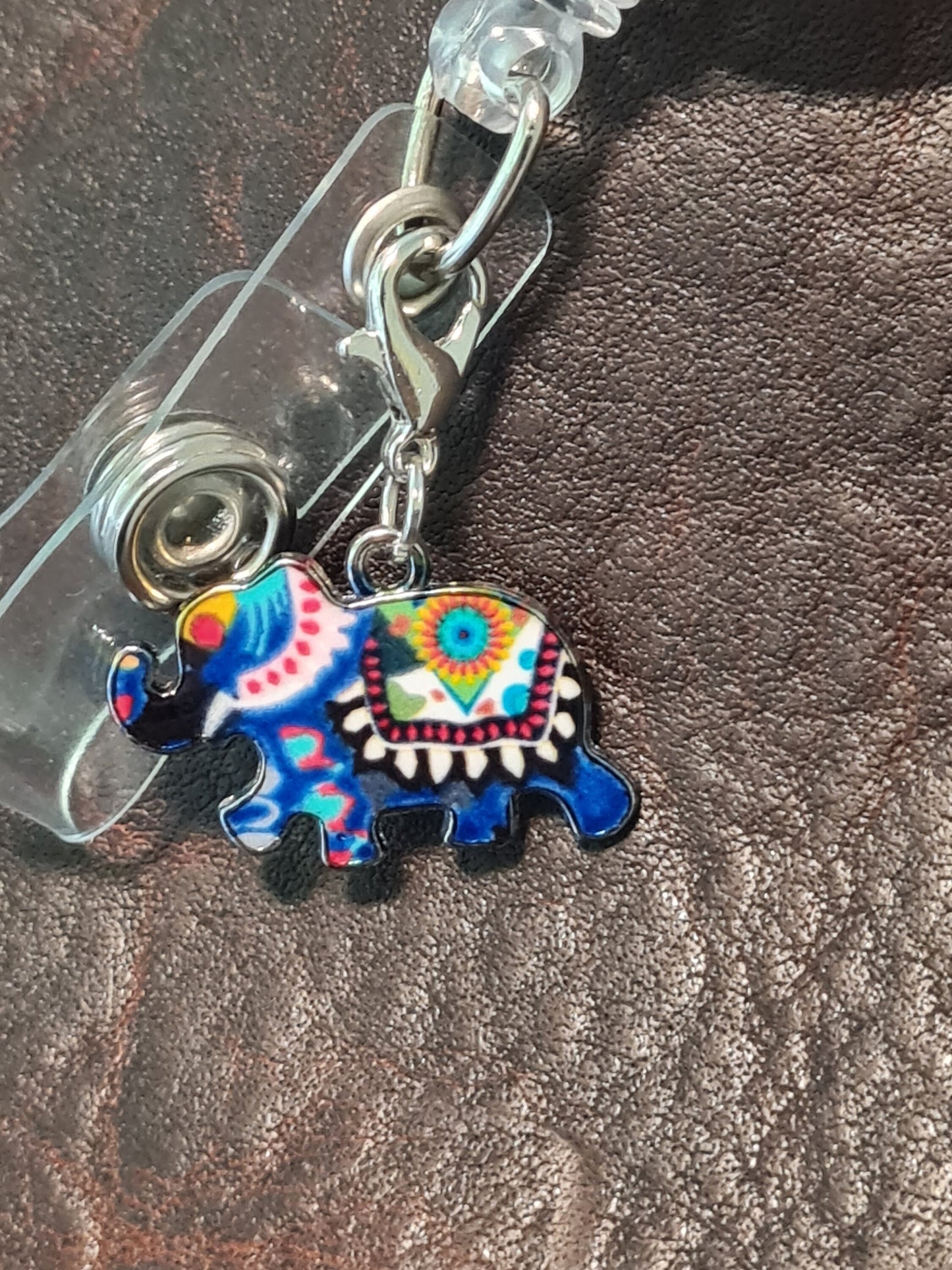 Lucky Elephant ~ ID Badge Reel Charm ~ Elephant ~ Custom Made Charms ~ Badge Buddy ~ Badge Accessories