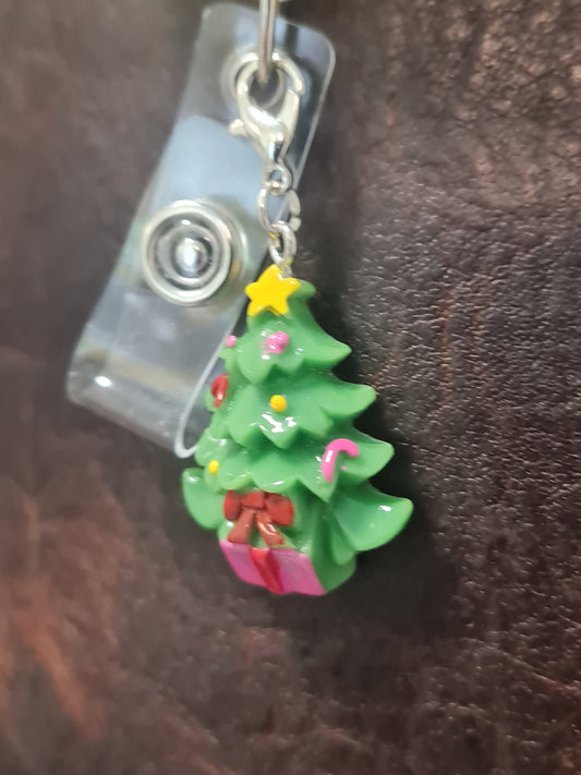 Christmas Tree ~ ID Badge Reel Charm ~ Custom Made Charms ~ Badge Buddy ~ Badge Accessories