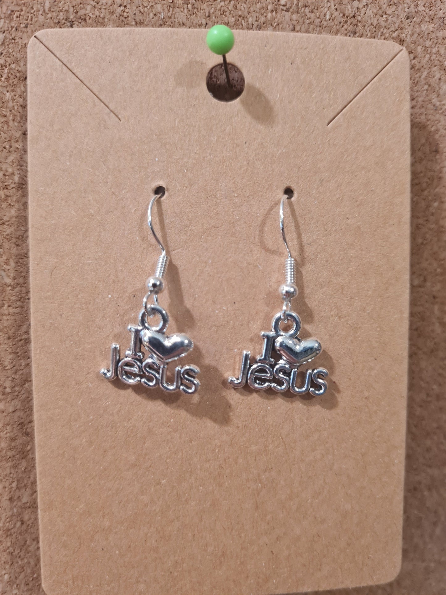I Love Jesus Earrings ~ Stainless Fish Hook Posts