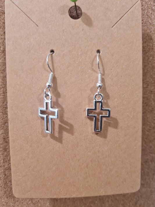 Cross Earrings ~ Stainless Fish Hook Posts