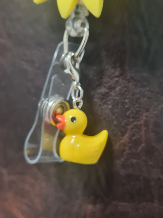 Rubber Ducky ~ ID Badge Reel Charm ~ Custom Made Charms ~ Badge Buddy ~ Badge Accessories ~ Duck Charm
