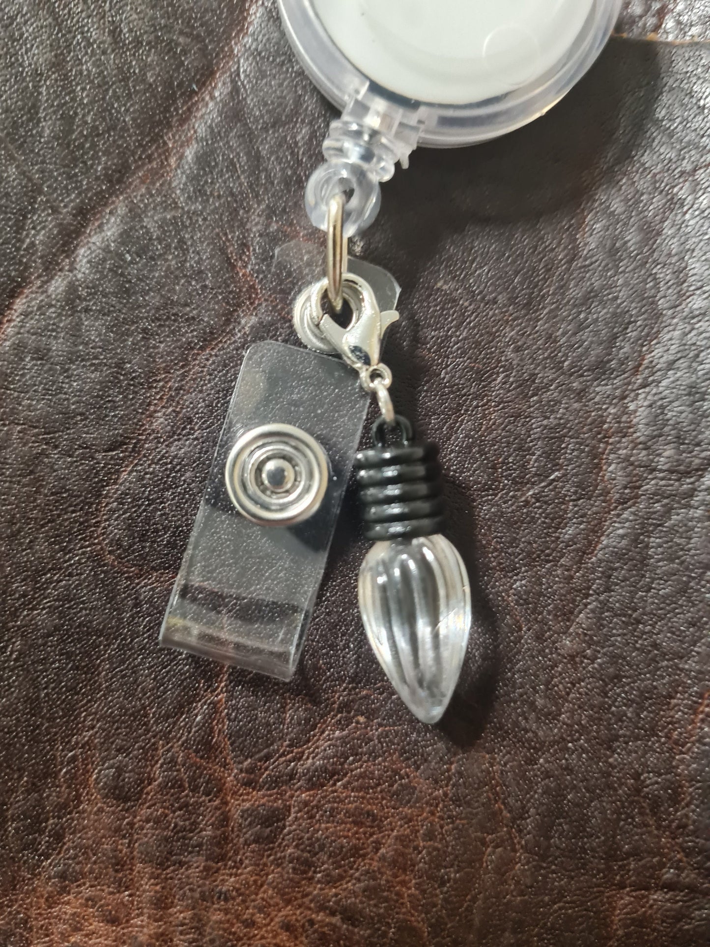 Christmas Light Bulb ~ ID Badge Reel Charm ~ Custom Made Charms ~ Badge Buddy ~ Badge Accessories
