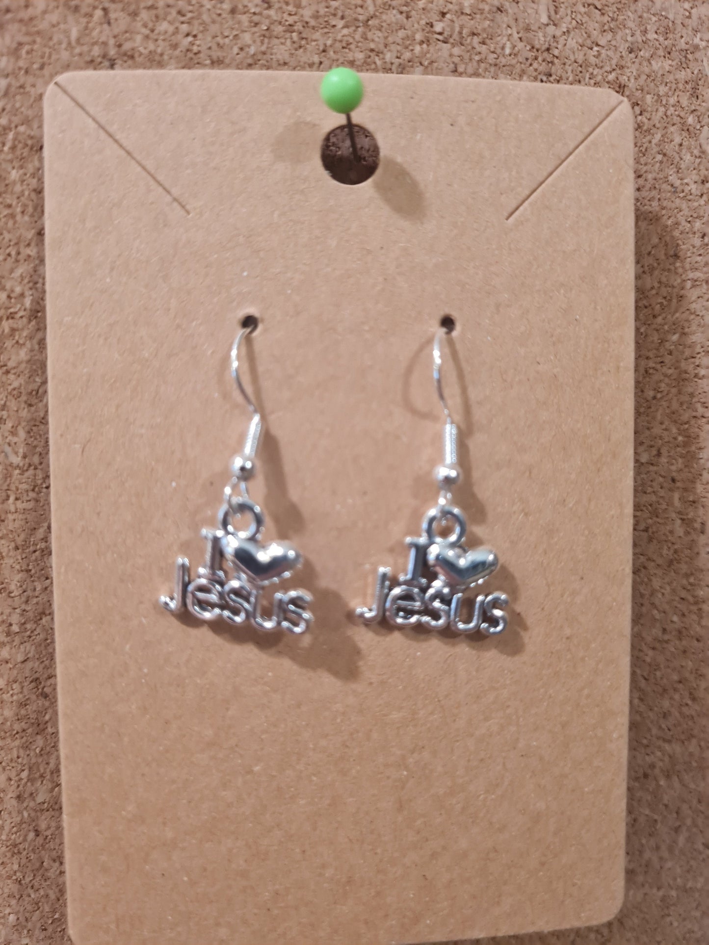 I Love Jesus Earrings ~ Stainless Fish Hook Posts