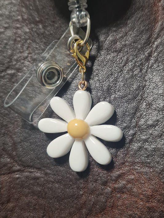 Daisy ~ ID Badge Reel Charm ~ Custom Made Charms ~ Badge Buddy ~ Badge Accessories