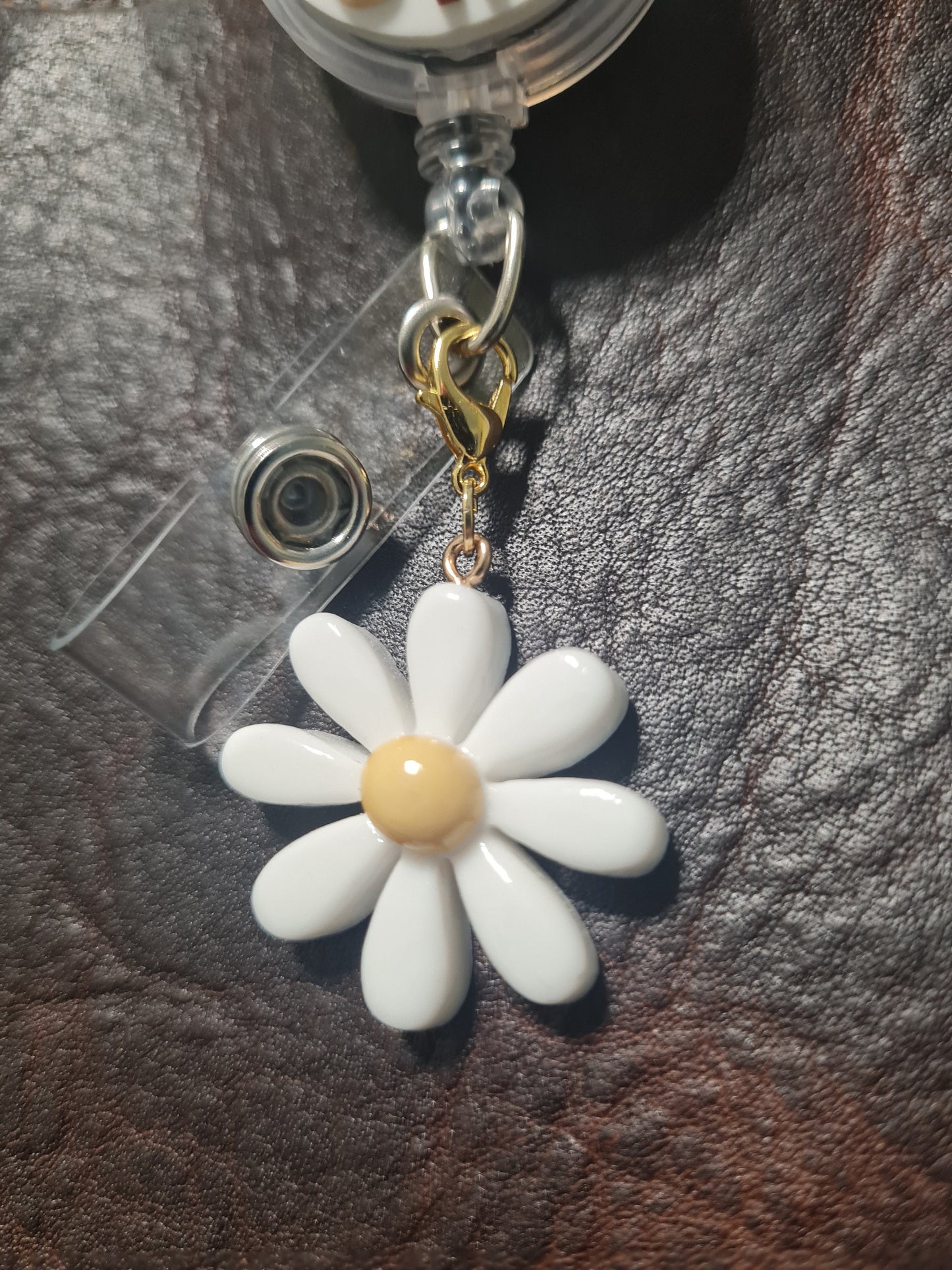 Daisy ~ ID Badge Reel Charm ~ Custom Made Charms ~ Badge Buddy ~ Badge Accessories