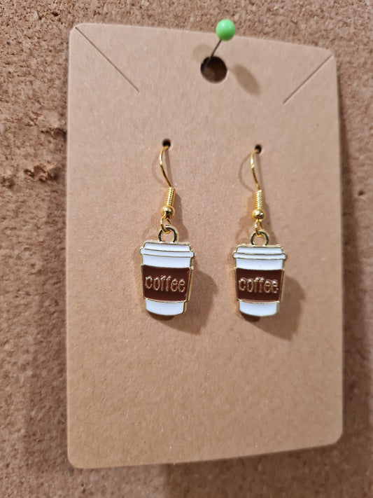 Coffee Cup Earrings ~ Stainless Fish Hook Posts