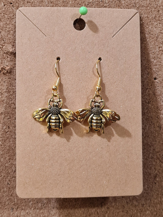 Honey Bee Earrings ~ Stainless Fish Hook Posts ~ Bee