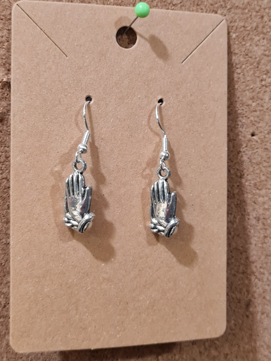 Praying Hands Earrings ~ Stainless Fish Hook Posts ~ Prayer