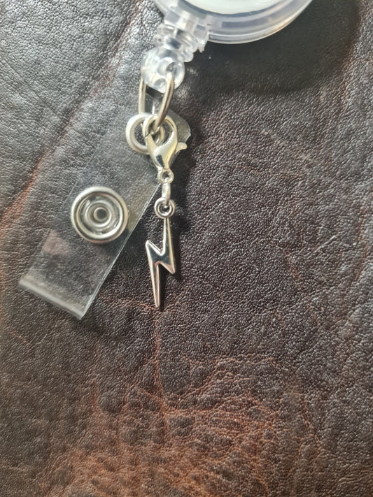 Lightning Bolt ~ ID Badge Reel Charm ~ Custom Made Charms ~ Badge Buddy ~ Badge Accessories