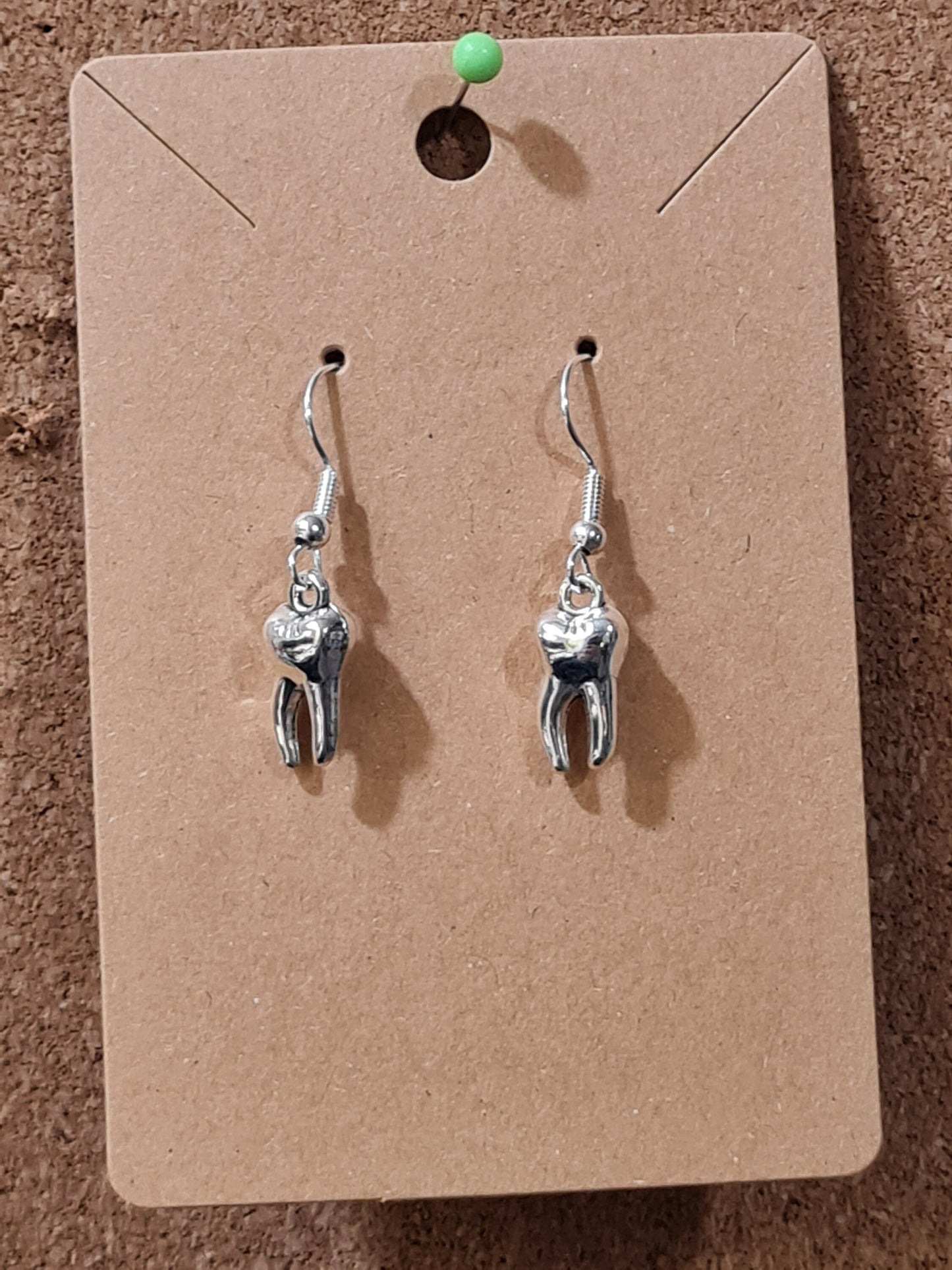 Tooth Earrings ~ Stainless Fish Hook Posts ~ Dental