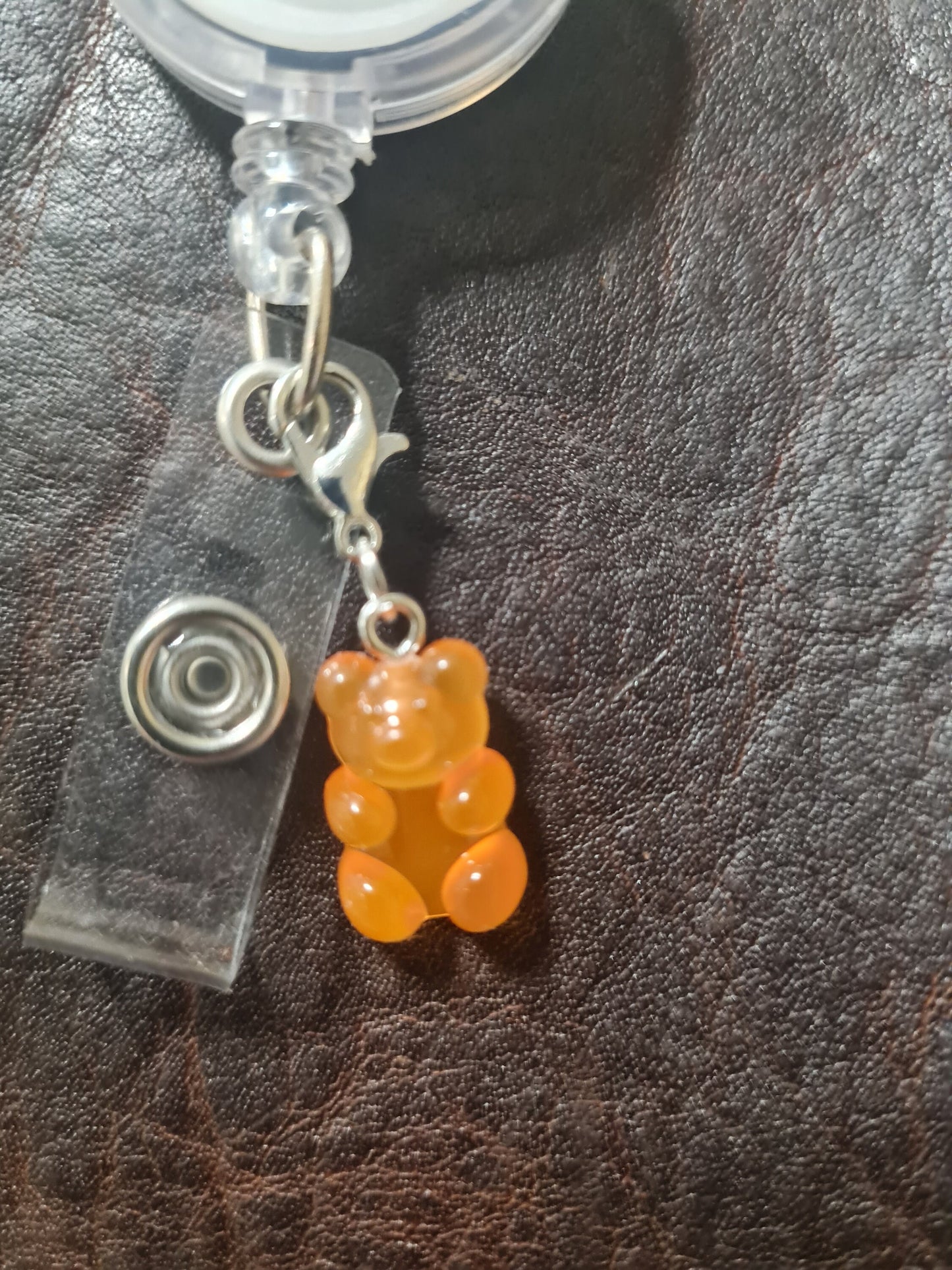 Gummy Bear ~ ID Badge Reel Charm ~ Custom Made Charms ~ Badge Buddy ~ Badge Accessories