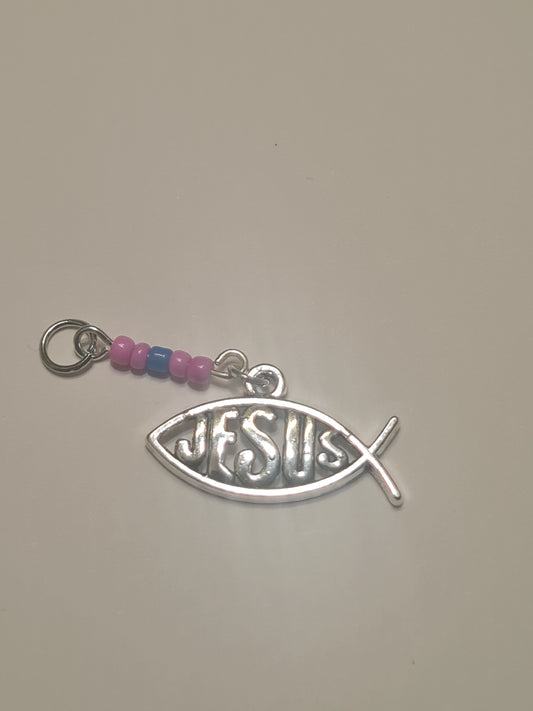 Jesus Hearing Aid Charm ~ Cochlear Implant Charm ~ Custom Made ~ Sign of Jesus