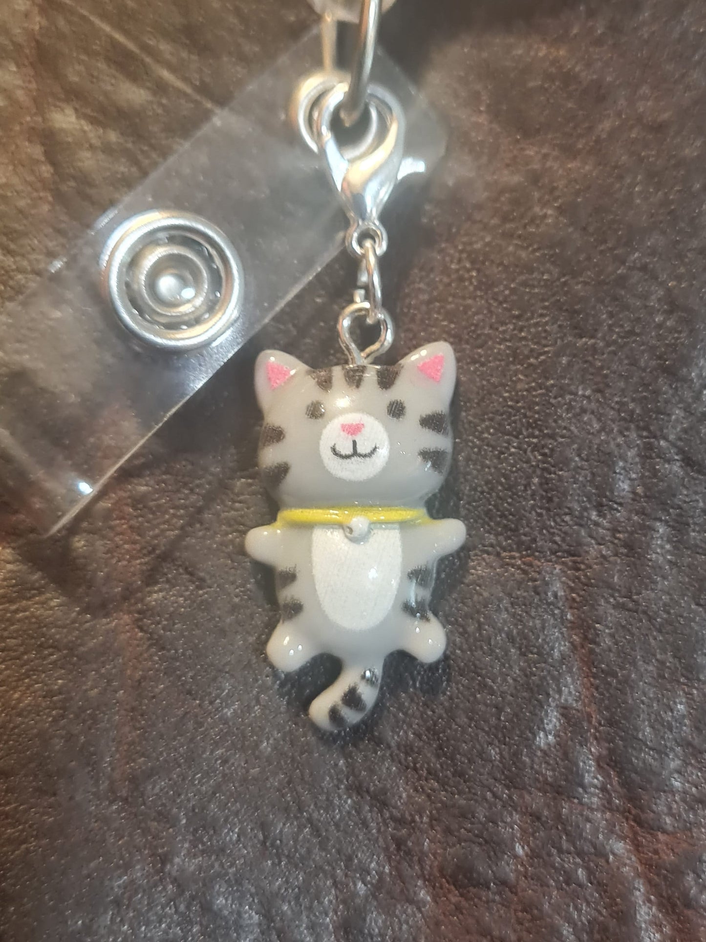 Cat~ ID Badge Reel Charm ~ Custom Made Charms ~ Kitties ~ Badge Buddy ~ Badge Accessories