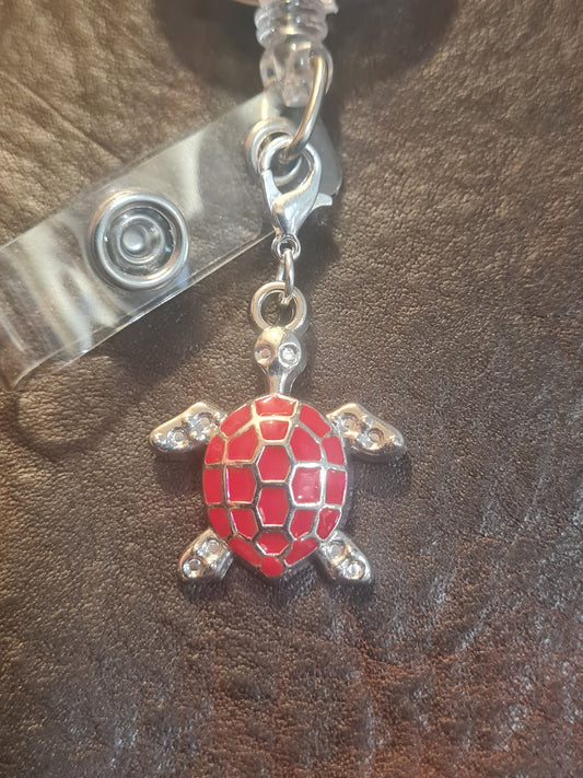 Turtle ~ ID Badge Reel Charm ~ Custom Made Charms ~ Badge Buddy ~ Badge Accessories