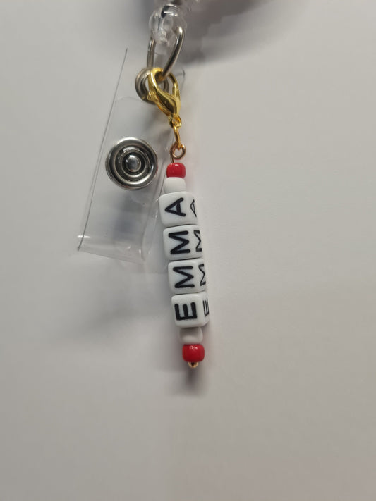 Personalized~ ID Badge Reel Charm ~ Custom Made Name, Job Title Charms ~ Badge Buddy ~ Badge Accessories