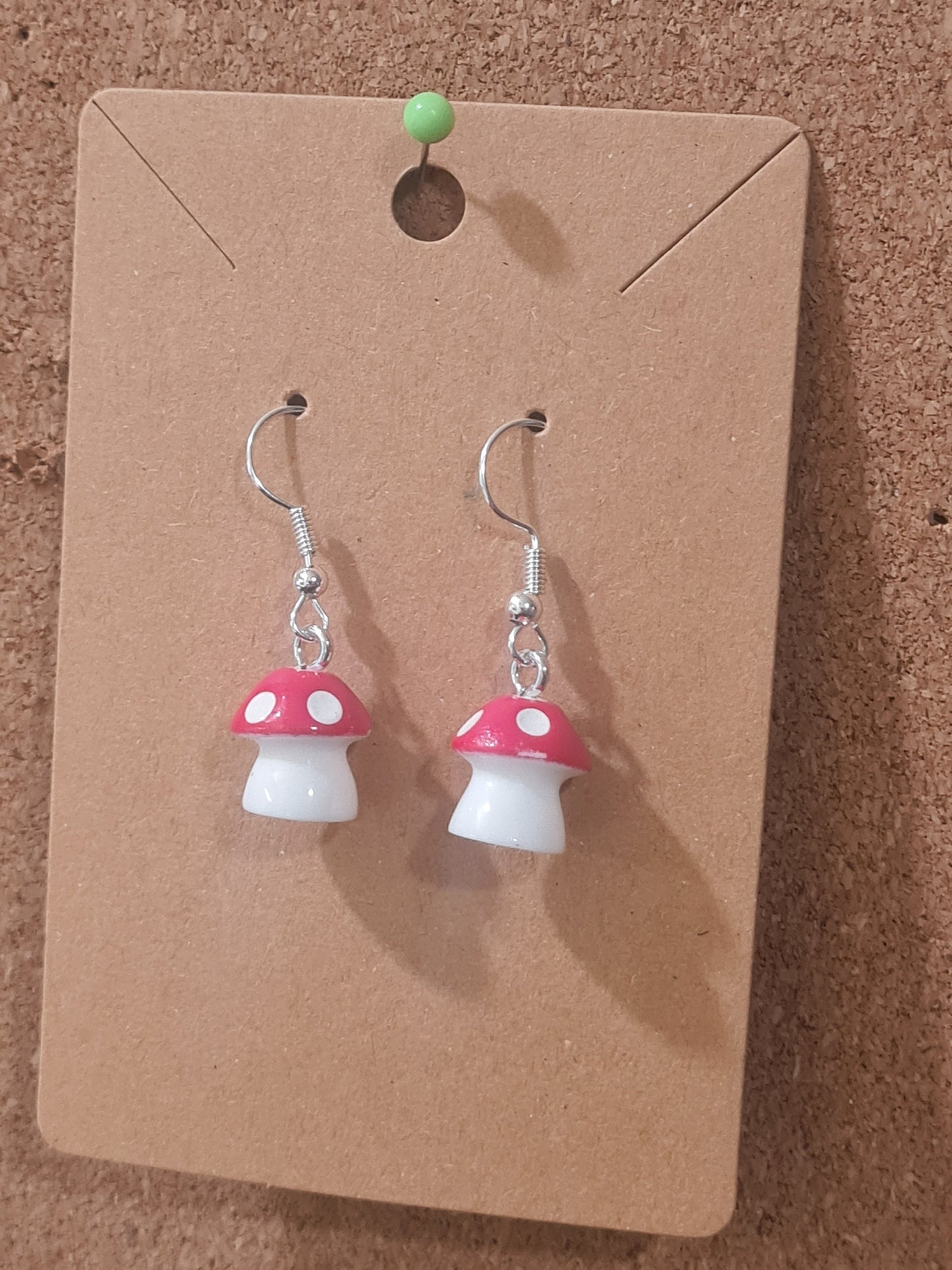 Mushroom Earrings ~ Stainless Fish Hook Posts ~ Fungi