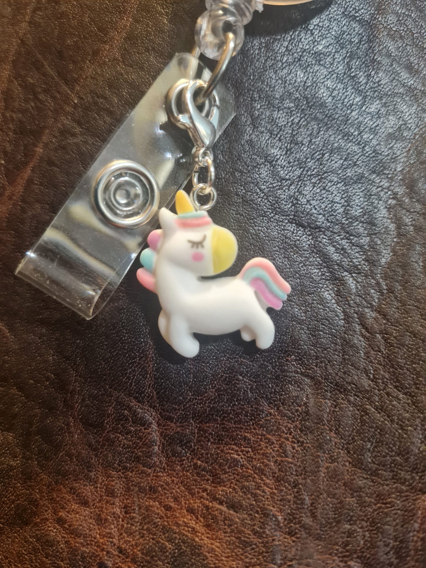 Unicorn ~ ID Badge Reel Charm ~ Custom Made Charms ~ Badge Buddy ~ Badge Accessories