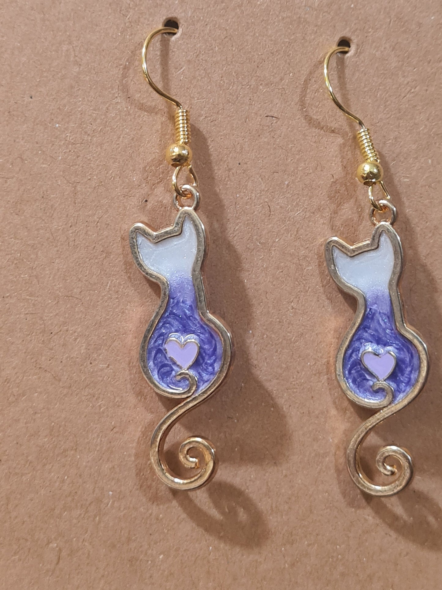 Cat Silhouette Earrings ~ Stainless Fish Hook Posts