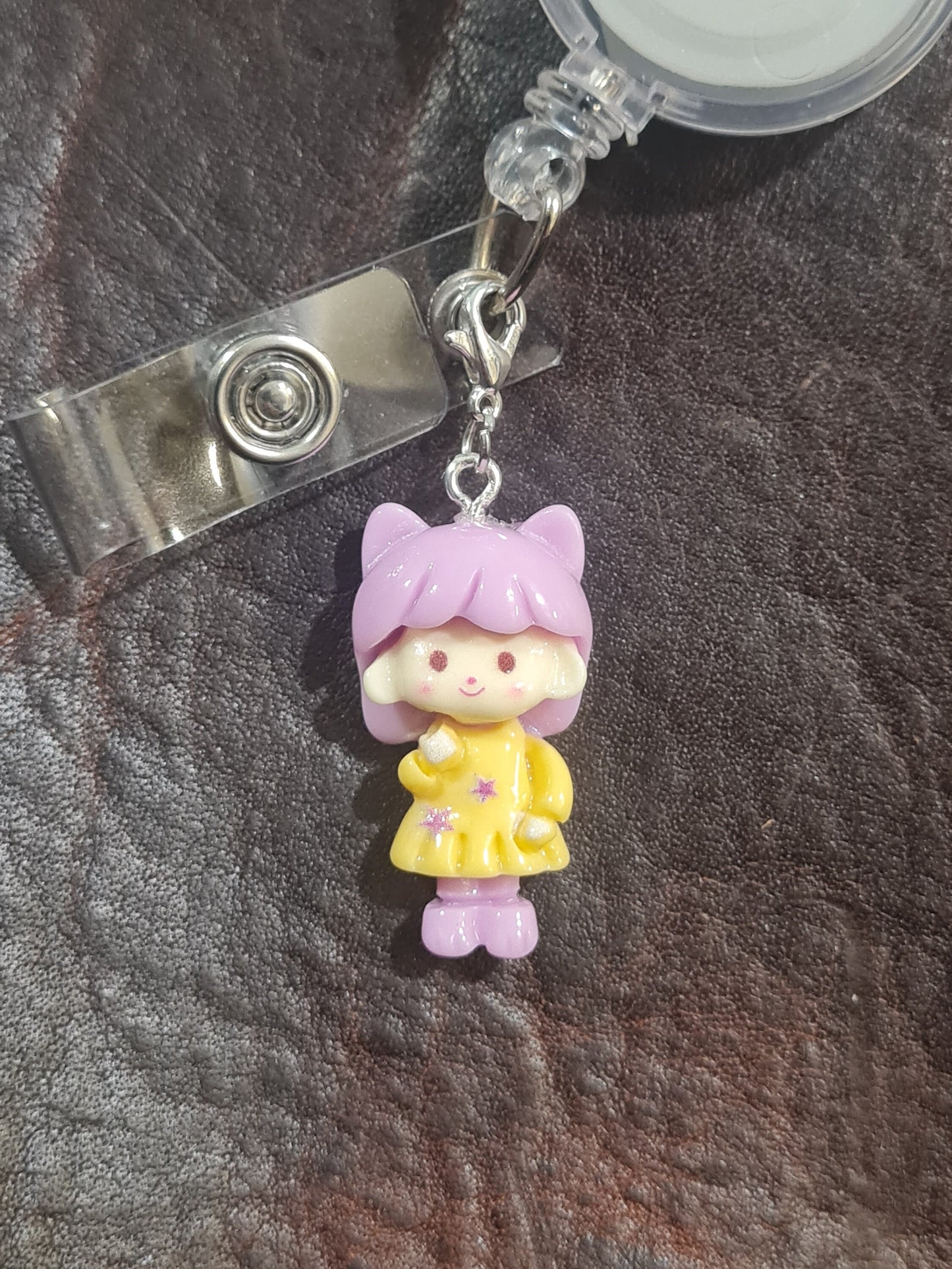 Little School Girls ~ ID Badge Reel Charm ~ Custom Made Charms ~ Badge Buddy ~ Badge Accessories