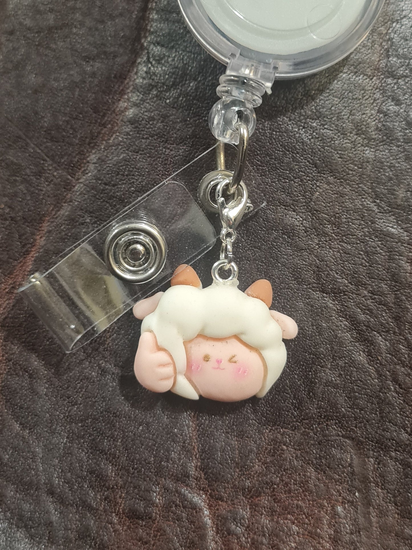 Cartoon Animals ~ ID Badge Reel Charm ~ Custom Made Charms ~ Panda, Sheep, Cat, Pig ~ Badge Buddy ~ Badge Accessories