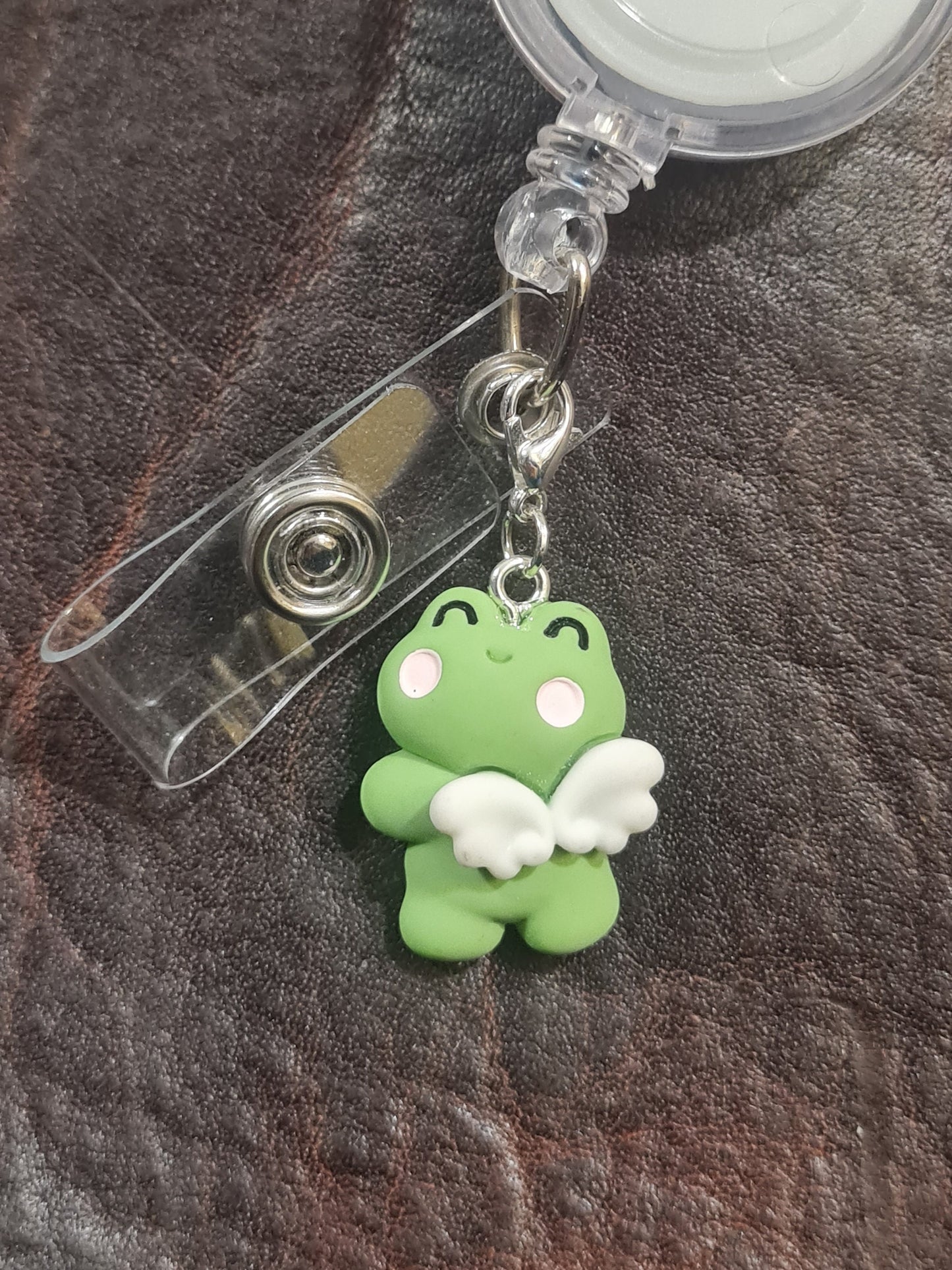 Cartoon Animals & Girls ~ ID Badge Reel Charm ~ Custom Made Charms ~ Frog, Bear, Rabbit, Cat ~ Badge Buddy ~ Badge Accessories