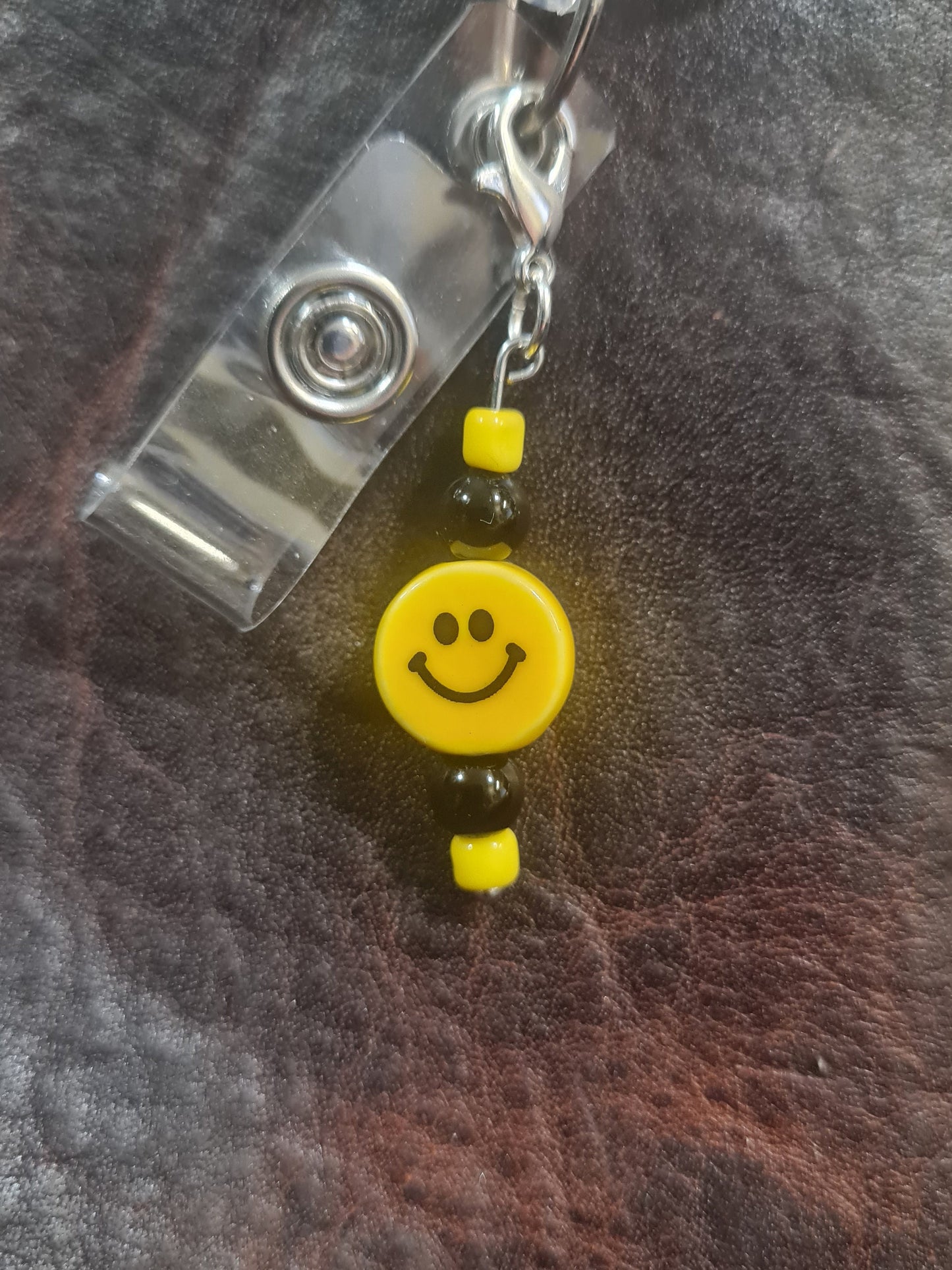 Smiley Face ~ ID Badge Reel Charm ~ Custom Made Charms ~ Badge Buddy ~ Badge Accessories
