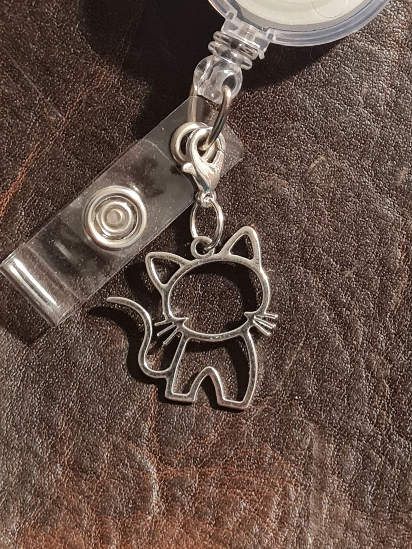 Cat ~ ID Badge Reel Charm ~ Custom Made Charms ~ Fur Baby ~ Badge Buddy ~ Badge Accessories
