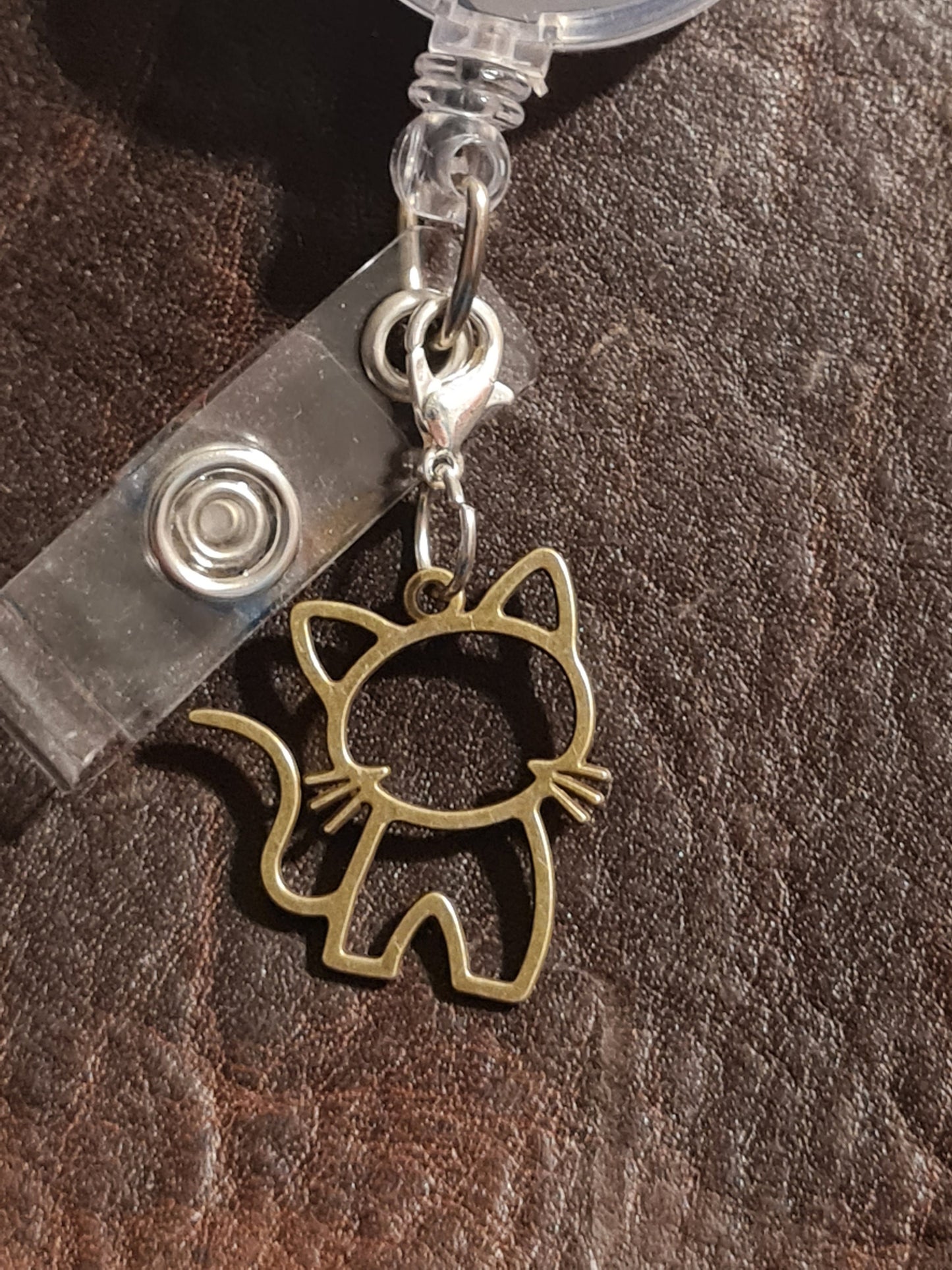 Cat ~ ID Badge Reel Charm ~ Custom Made Charms ~ Fur Baby ~ Badge Buddy ~ Badge Accessories