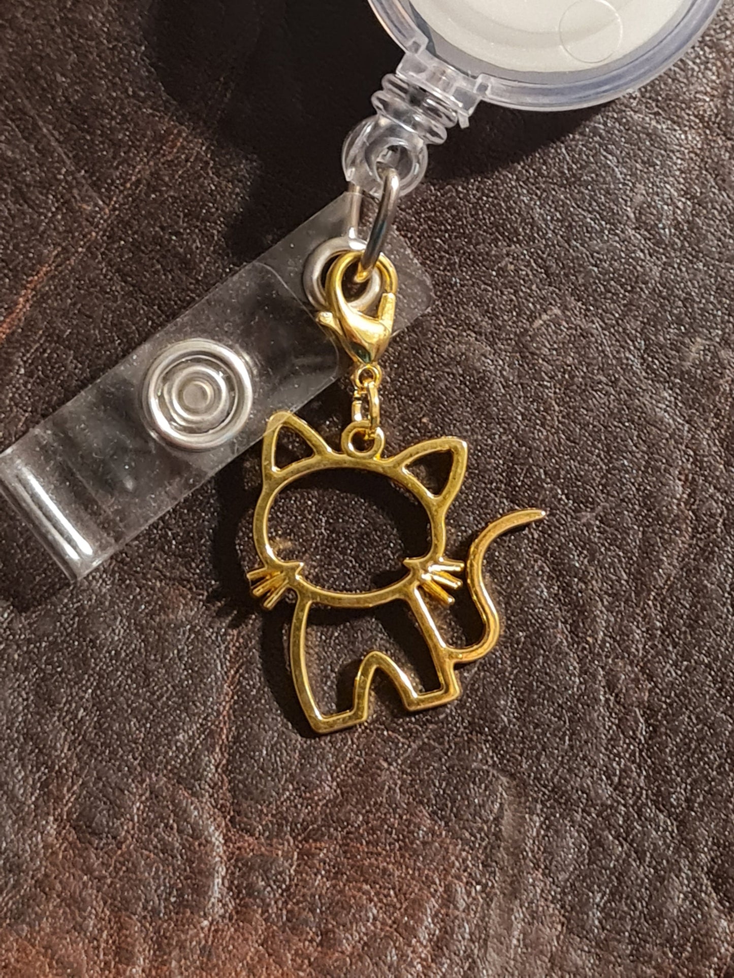 Cat ~ ID Badge Reel Charm ~ Custom Made Charms ~ Fur Baby ~ Badge Buddy ~ Badge Accessories