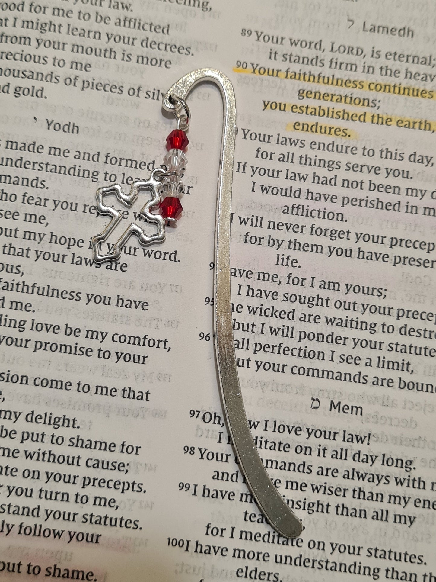 Detailed Cross Charm Bible Bookmark ~ Bookmark ~ Christian Bookmark