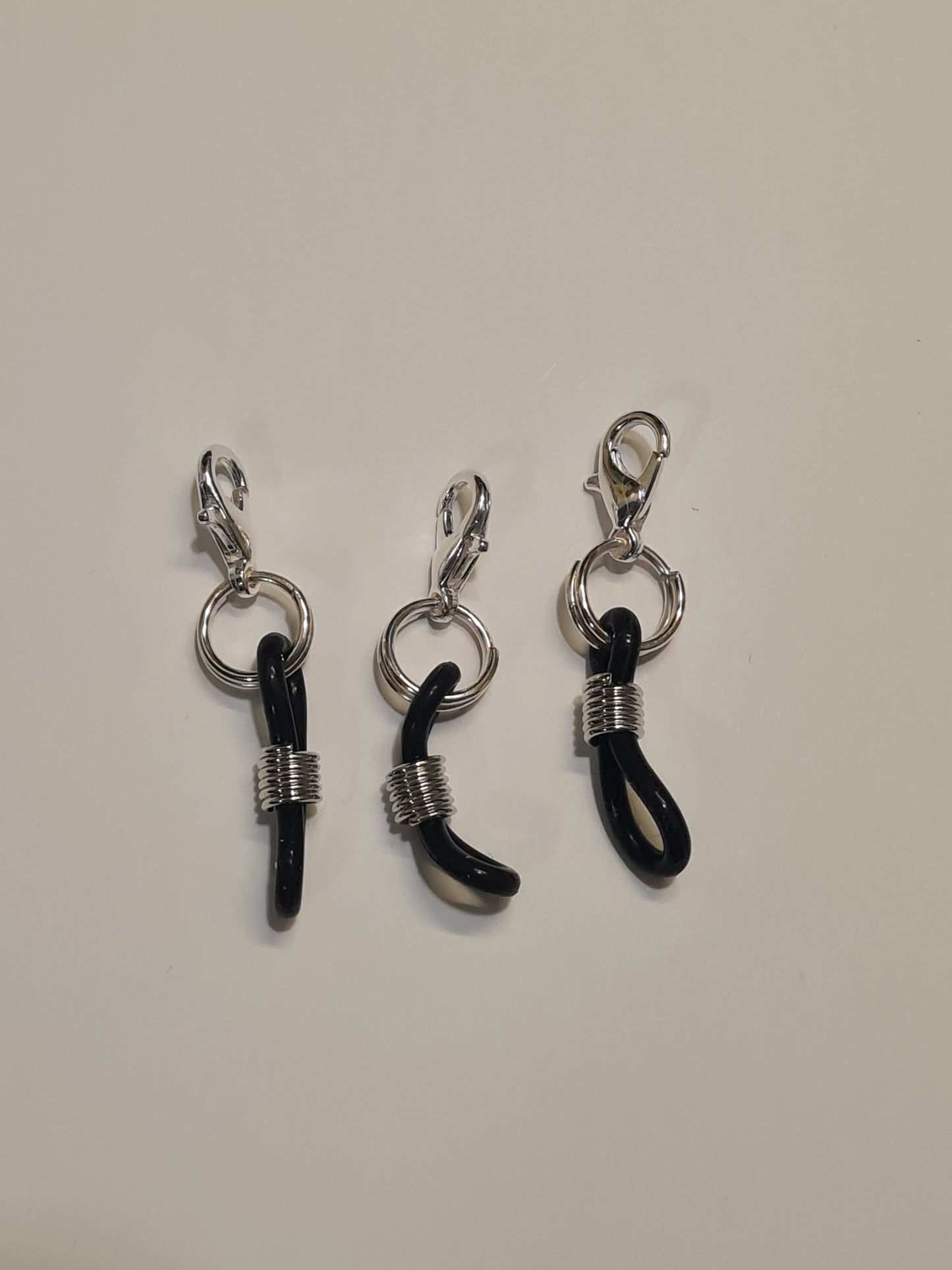 Never Lose Your Pen ~ Set of 3 Black Silicon Pen Holder ~ Glasses Holder ~ ID Badge Reel Charm ~ Custom Made Charms