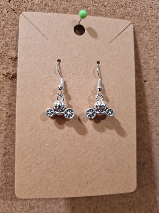 Cinderella Coach Earrings ~ Stainless Fish Hook Posts ~ Princess