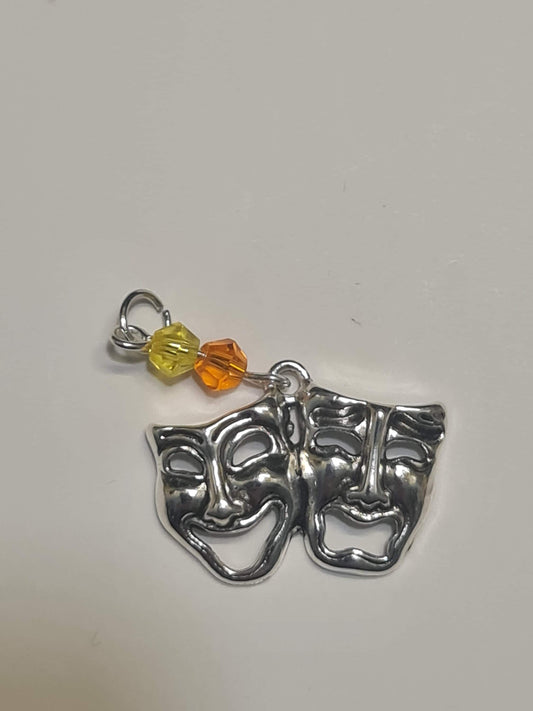 Comedy & Tragedy Hearing Aid Charm ~ Cochlear Implant Charm ~ Custom Made