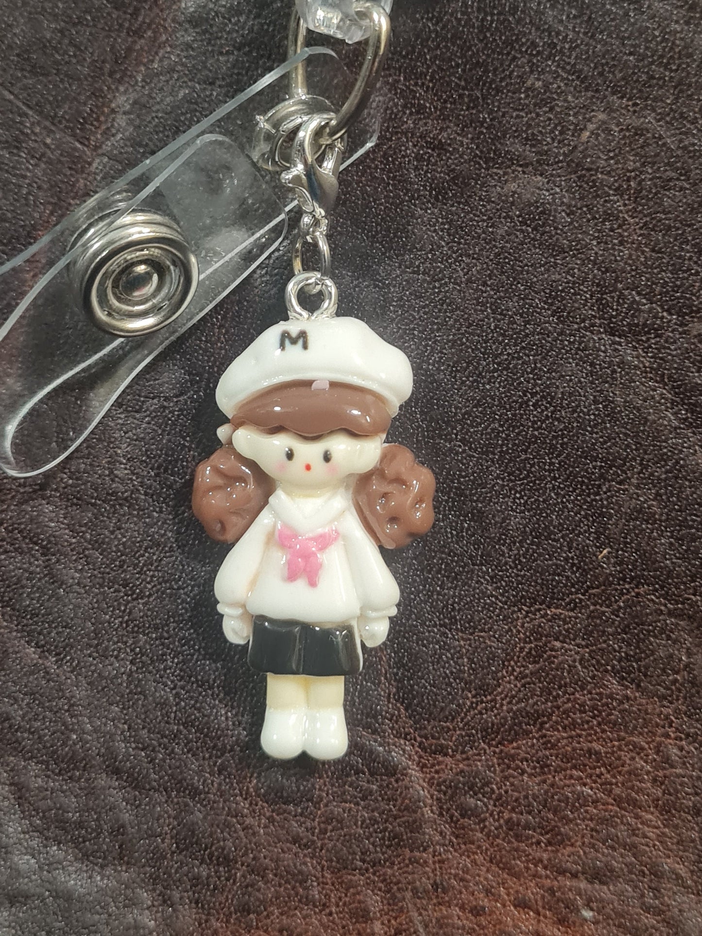 Little School Girls ~ ID Badge Reel Charm ~ Custom Made Charms ~ Badge Buddy ~ Badge Accessories