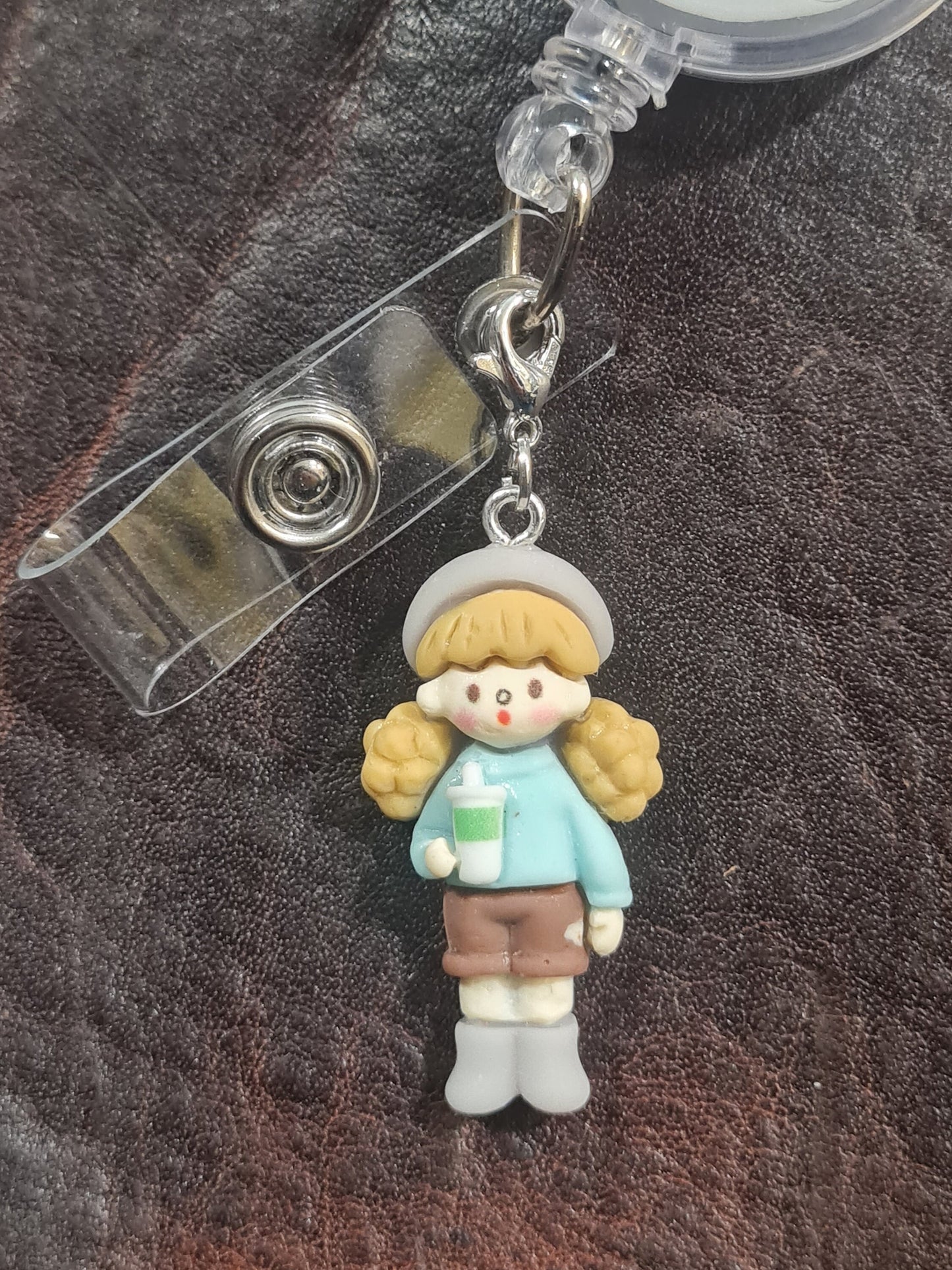 Little School Girls ~ Set #2 ~ ID Badge Reel Charm ~ Custom Made Charms ~ Badge Buddy ~ Badge Accessories