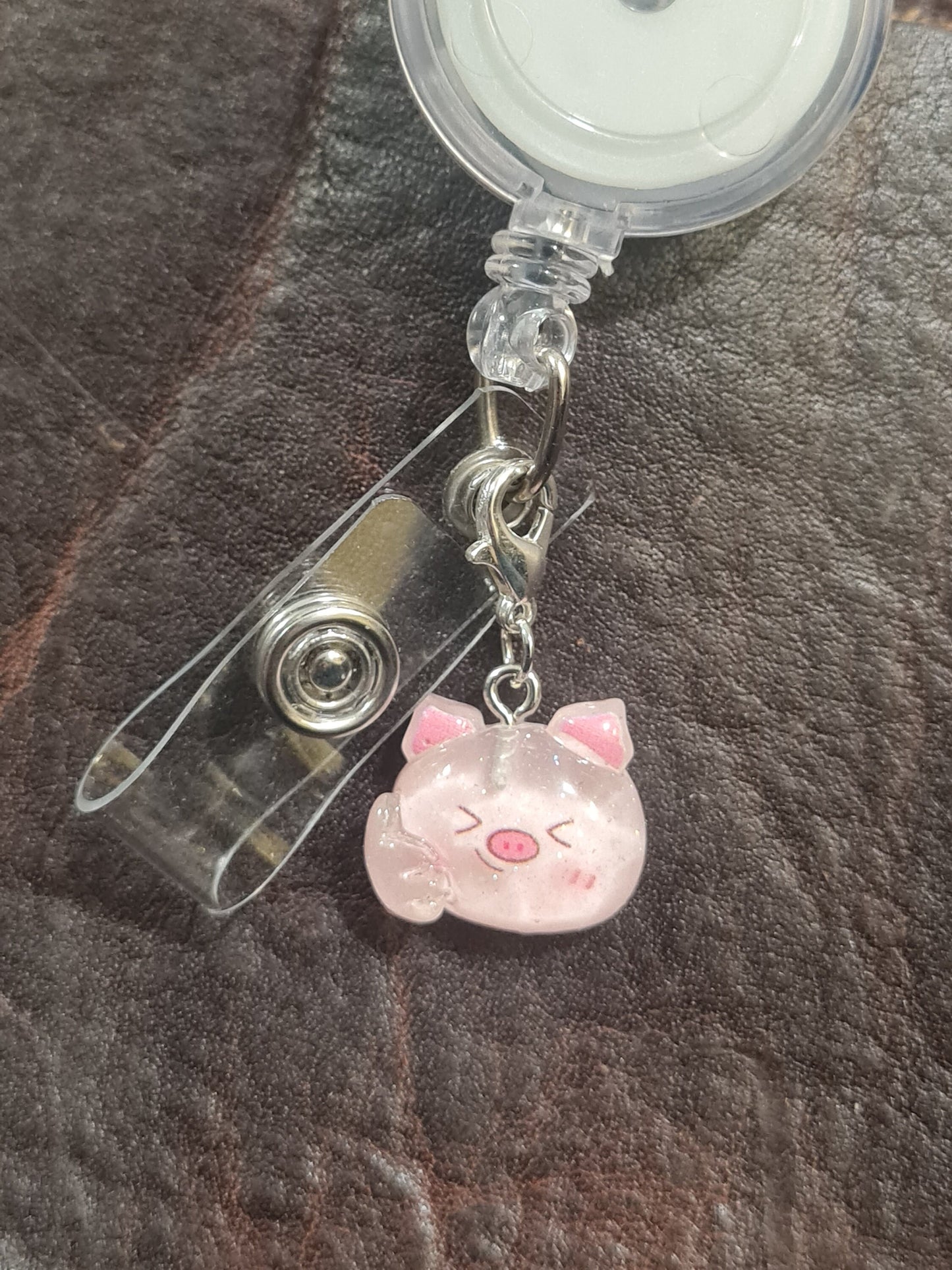 Cartoon Animals ~ ID Badge Reel Charm ~ Custom Made Charms ~ Panda, Sheep, Cat, Pig ~ Badge Buddy ~ Badge Accessories