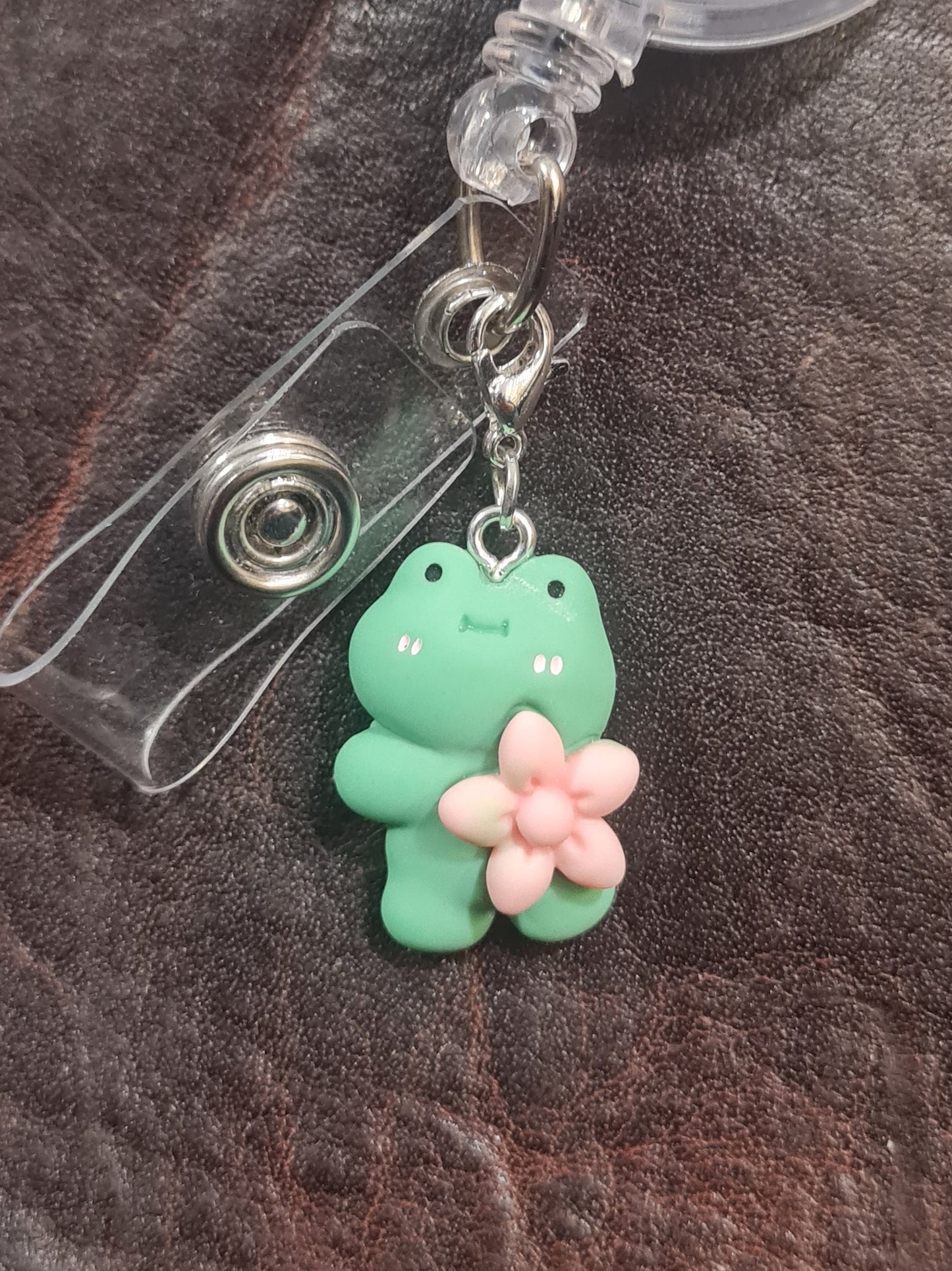 Cartoon Animals & Girls ~ ID Badge Reel Charm ~ Custom Made Charms ~ Frog, Bear, Rabbit, Cat ~ Badge Buddy ~ Badge Accessories