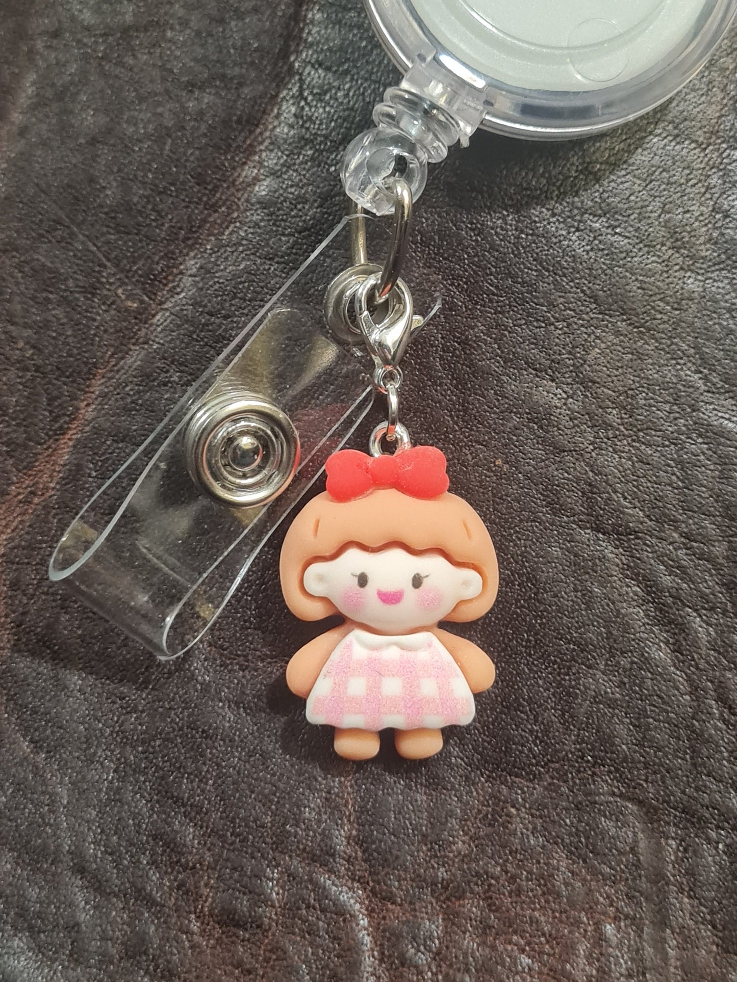 Cartoon Animals & Girls ~ ID Badge Reel Charm ~ Custom Made Charms ~ Frog, Bear, Rabbit, Cat ~ Badge Buddy ~ Badge Accessories
