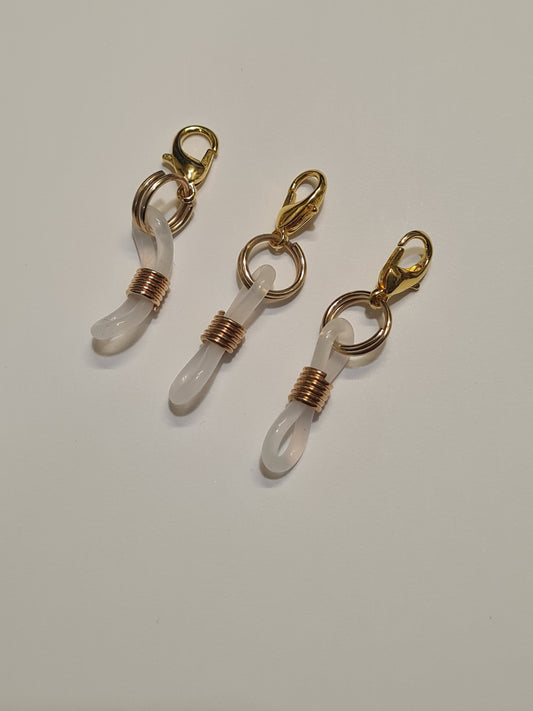 Never Lose Your Pen ~ Set of 3 Clear Silicon Pen Holder ~ Glasses Holder ~ ID Badge Reel Charm ~ Custom Made Charms
