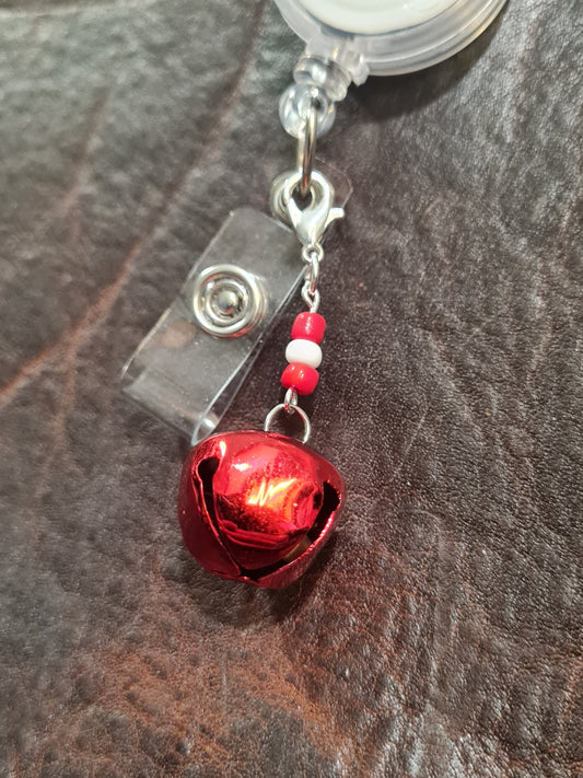 Christmas Bell ~ ID Badge Reel Charm ~ Custom Made Charms ~ Christmas Charm ~ Badge Buddy ~ Badge Accessories