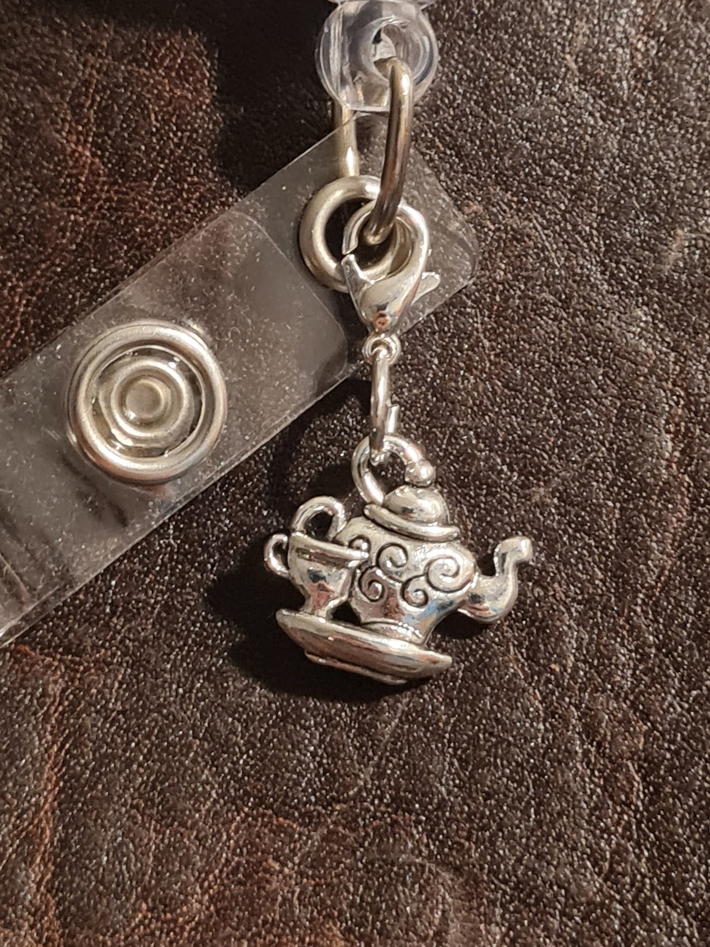 Tea Pot ~ ID Badge Reel Charm ~ Custom Made Charms ~Tea Time ~ Coffee Pot ~ Badge Buddy ~ Badge Accessories