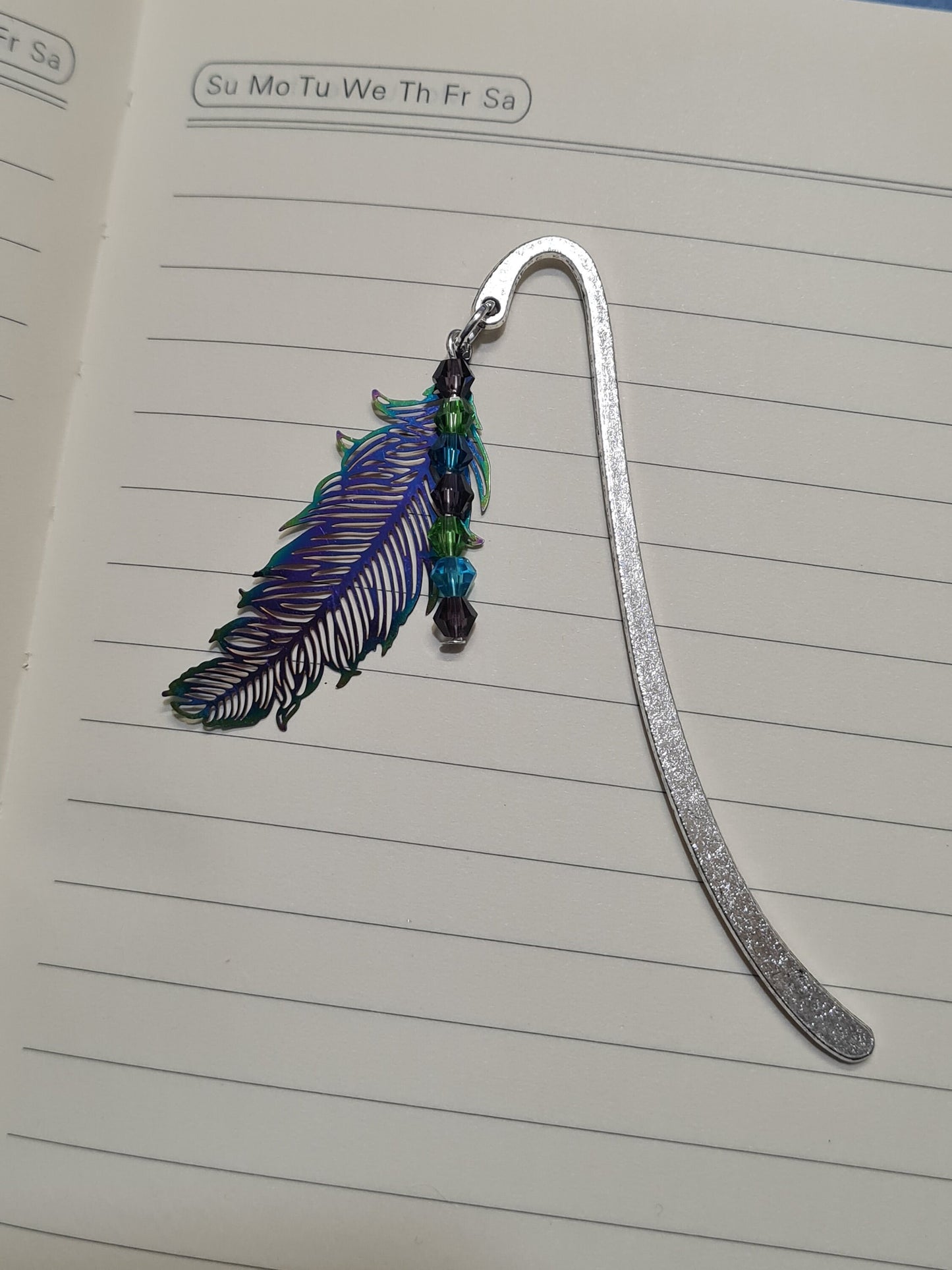 Metal Feather Charm Bookmark ~ Bookmark ~ Christian Bookmark ~ Bible Bookmark