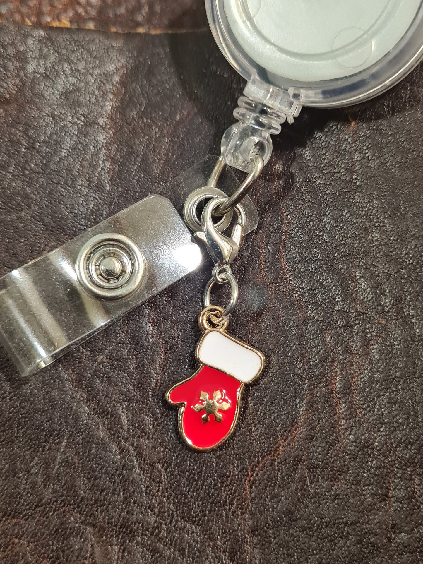 Christmas Themed Charm ~ ID Badge Reel Charm ~ Custom Made Charms ~ Badge Buddy ~ Badge Accessories