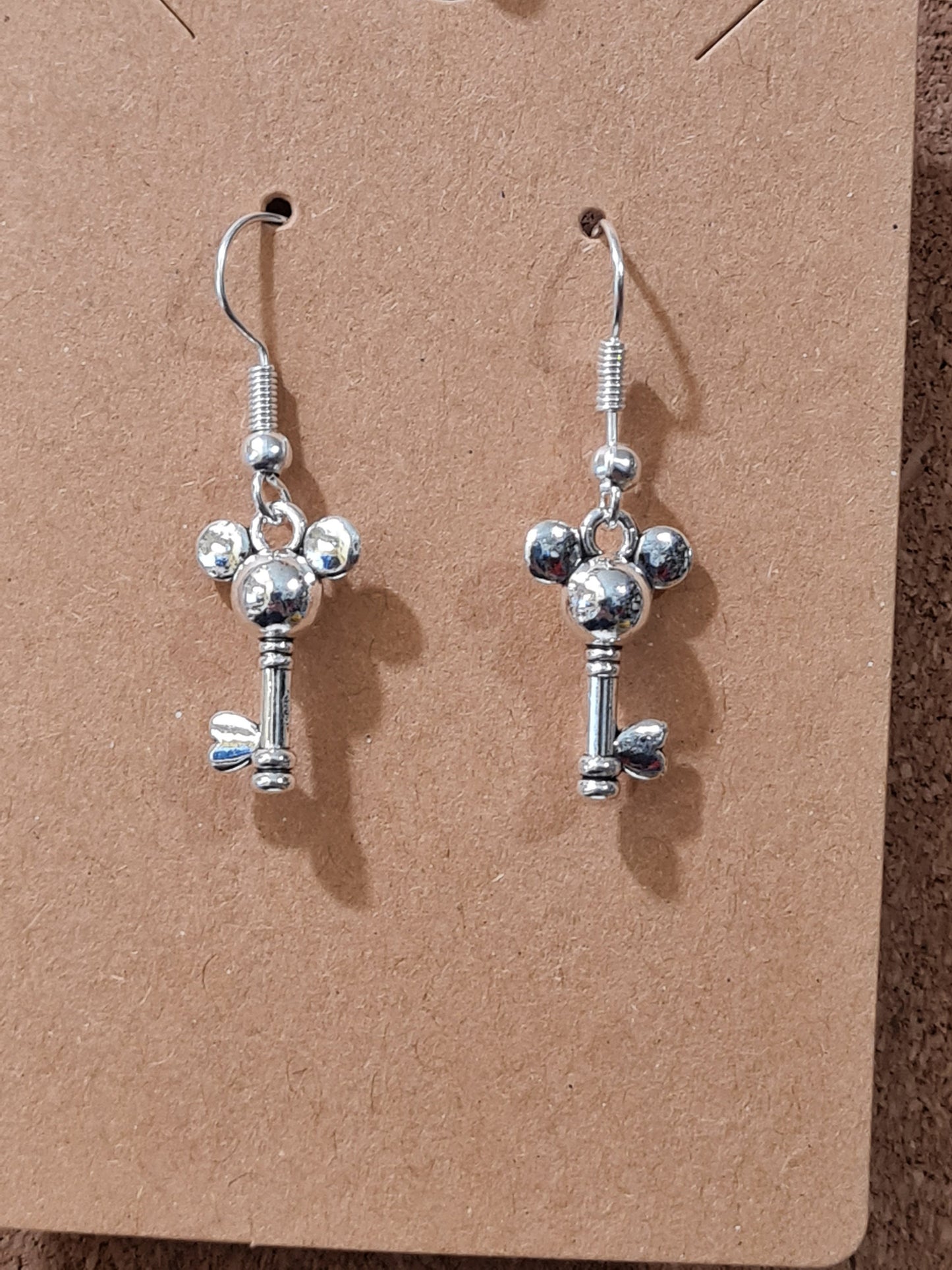 Key to Disney Earrings ~ Stainless Fish Hook Posts ~ Mickey Mouse