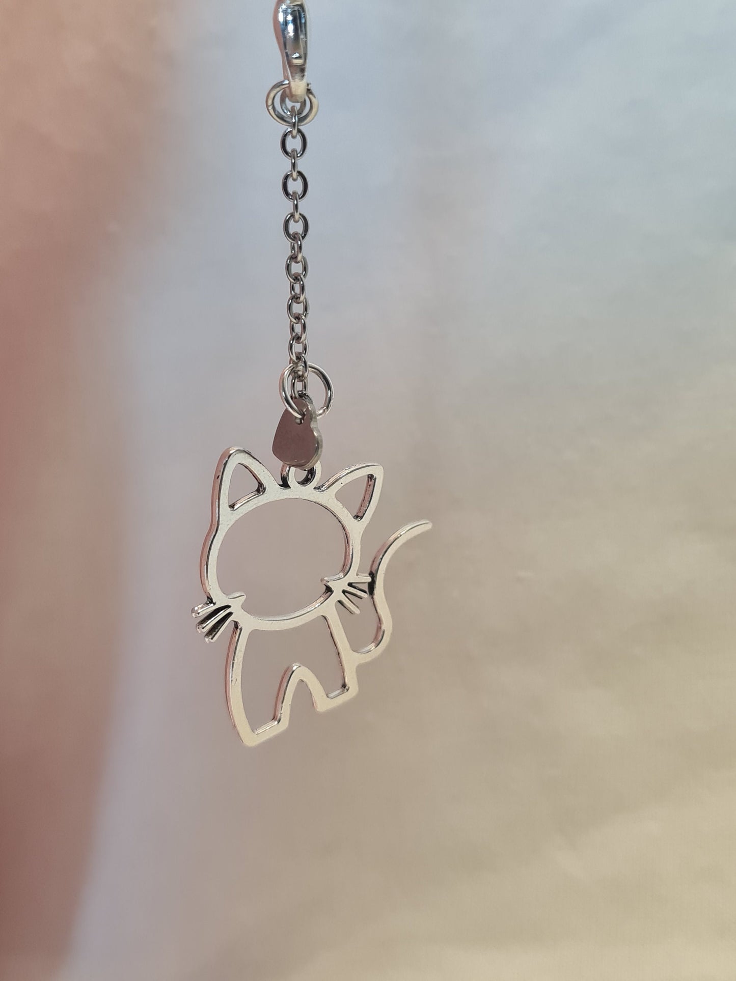 Silver Cat Silhouette Tumbler Charm ~ Stanley Cup Charm ~ Custom Made Charms ~ Cup Charm ~ Cup Handle Charm ~ Cup Accessory