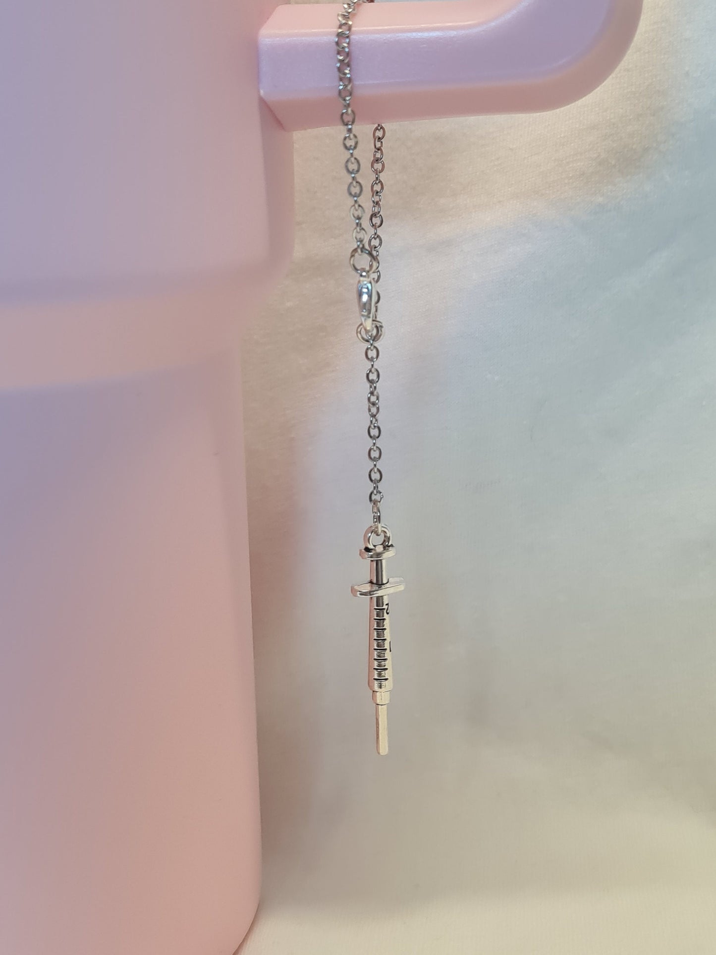 Hypodermic Needle Tumbler Charm ~ Stanley Cup Charm ~ Custom Made Charms ~ Cup Charm ~ Cup Handle Charm ~ Cup Accessory