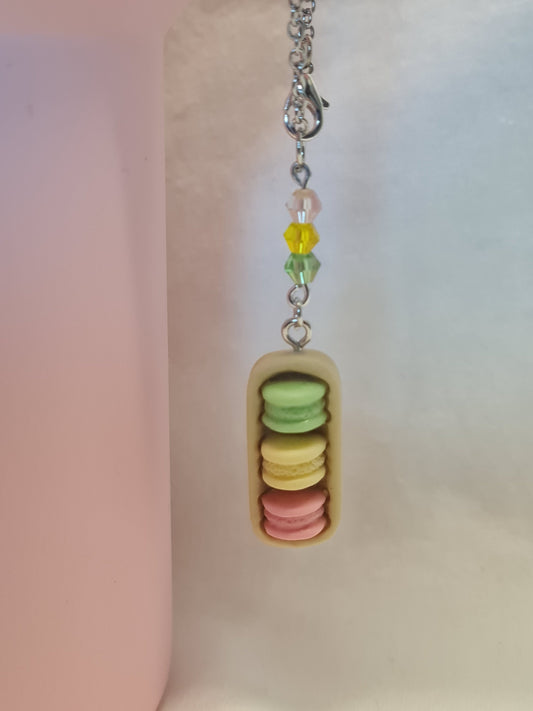 "Sweet Treats" Macaroon Cup Handle Charm - Pastel Patisserie Tumbler Jewelry for Stanley & Simple Modern - Coquette Aesthetic Drinkware Accessory